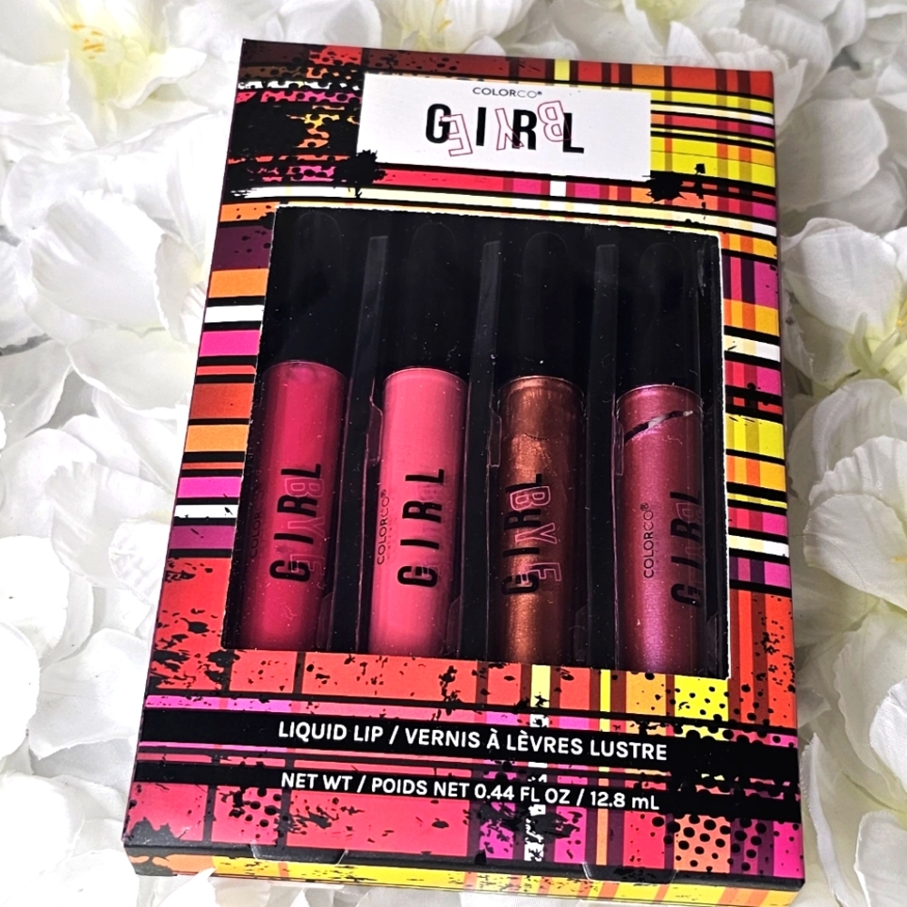 BNIB 4pk COLORCO GIRLBYE Liquid Lip Set